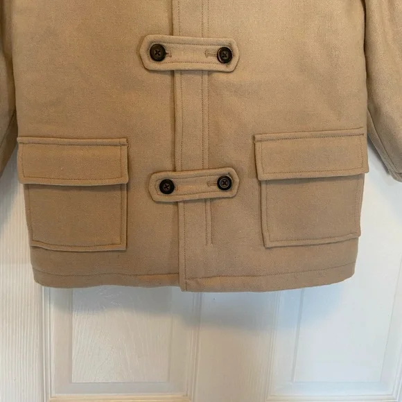 Janie and  Jack Beige Classic Wool Toggle Coat. New with Tags size 4-5 . - Picture 5 of 7